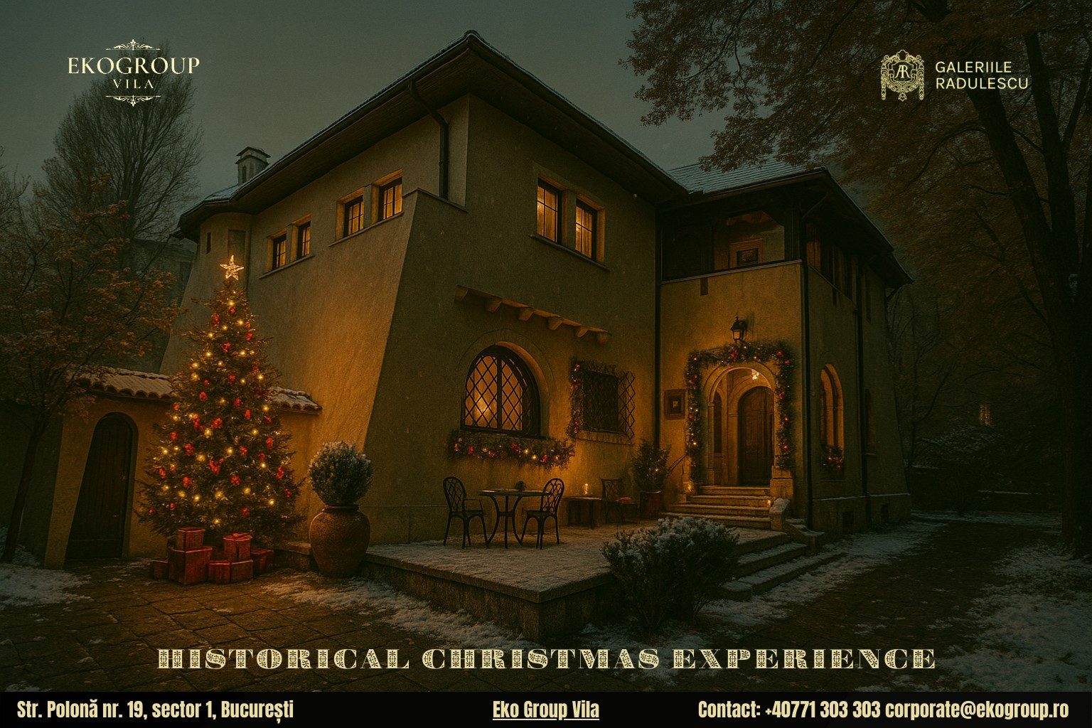 Poveste de Crăciun în luminile anilor ’30: magia fostei Case Tătărăscu, azi Eko Group Vila